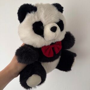 Panda bear stuffed toy. black white Asian teddy bear plush plushie soft toyd